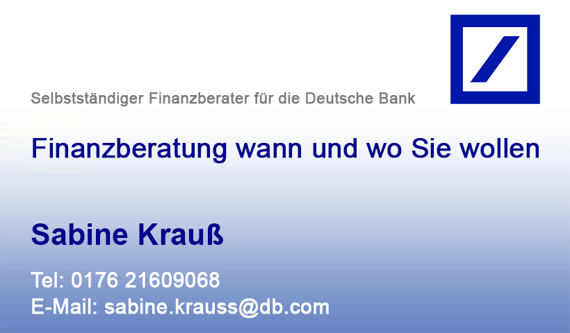 Sponsor: Sabine Krauß Deutsche Bank